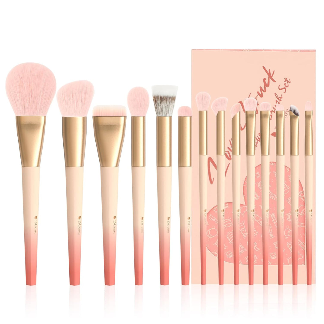 DUcare Juego de 14 brochas de maquillaje sintéticas de primera cali...