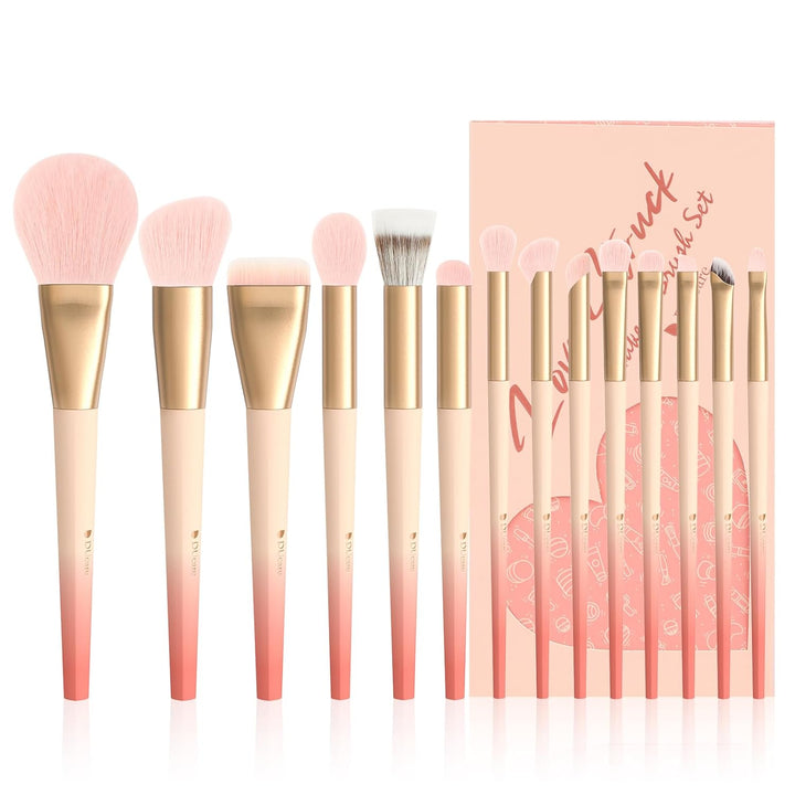 DUcare Juego de 14 brochas de maquillaje sintéticas de primera cali...