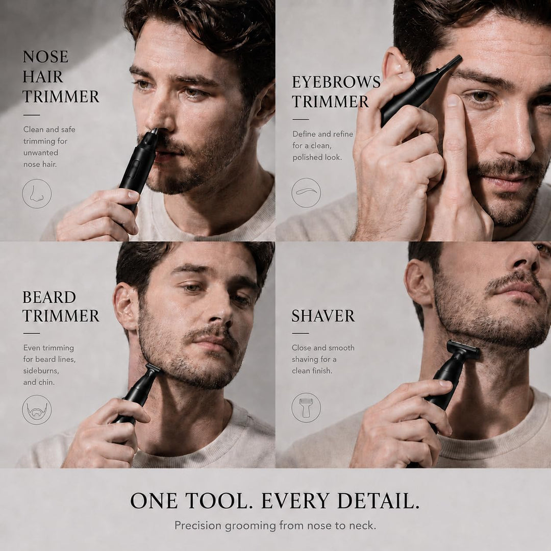 URBANER Recortadora de bigotes para hombres, kit completo de aseo c...