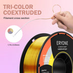ERYONE Filamento PLA tricolor de seda para impresora 3D de 0.069 in...