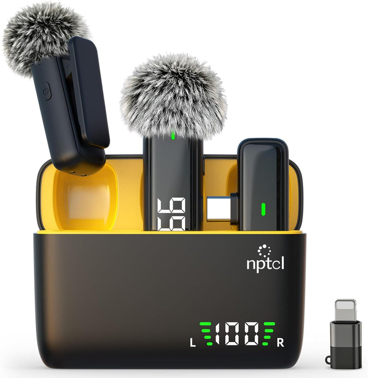 NPTCL Micrófono Lavalier inalámbrico para iPhone y teléfono Android...