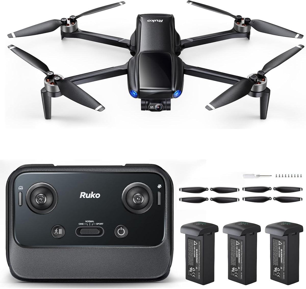 Ruko U11MINI 4K, Drones con cámara para adultos y hélices de repuesto originales Ruko
