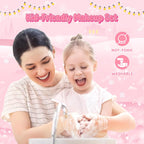 Set de Maquillaje Infantil de 57 Piezas para Niñas, Set de Maquillaje Real Lavable para Niñas Pequeñas