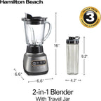 Hamilton Beach Quiet Blender para Smoothies con Wave Action System