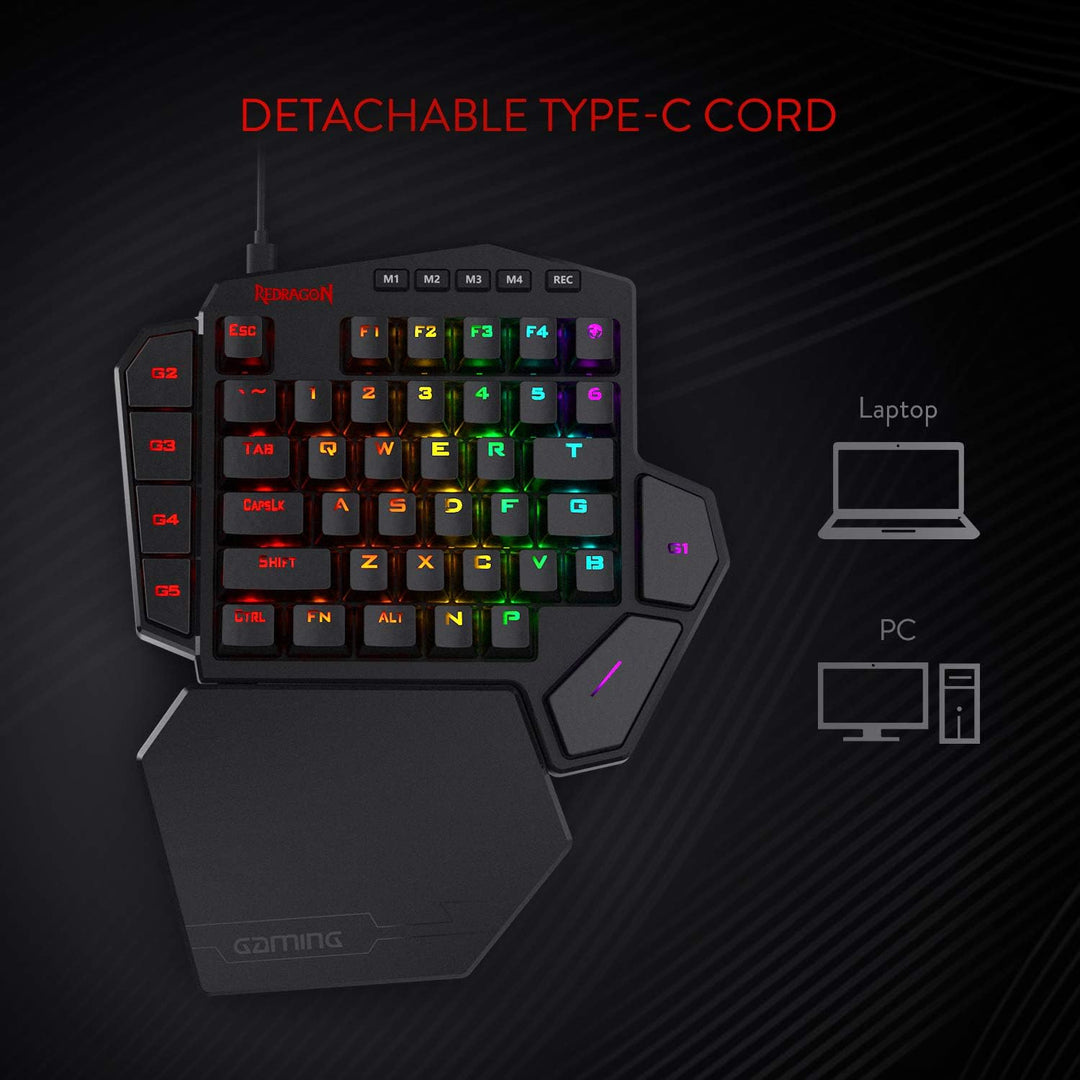Redragon K585 DITI Teclado mecánico RGB con cable para juegos con u...