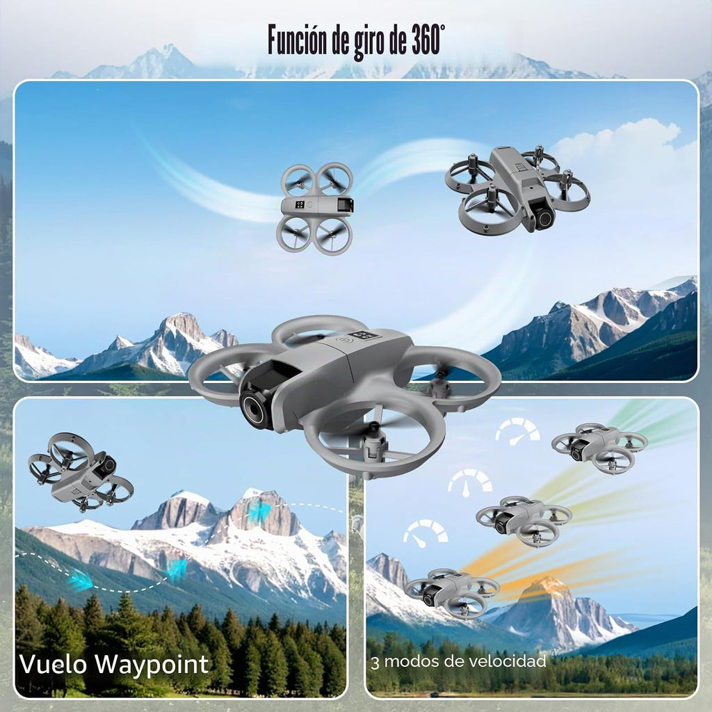 Dron con cámara, cuadricóptero HD 1080P para principiantes