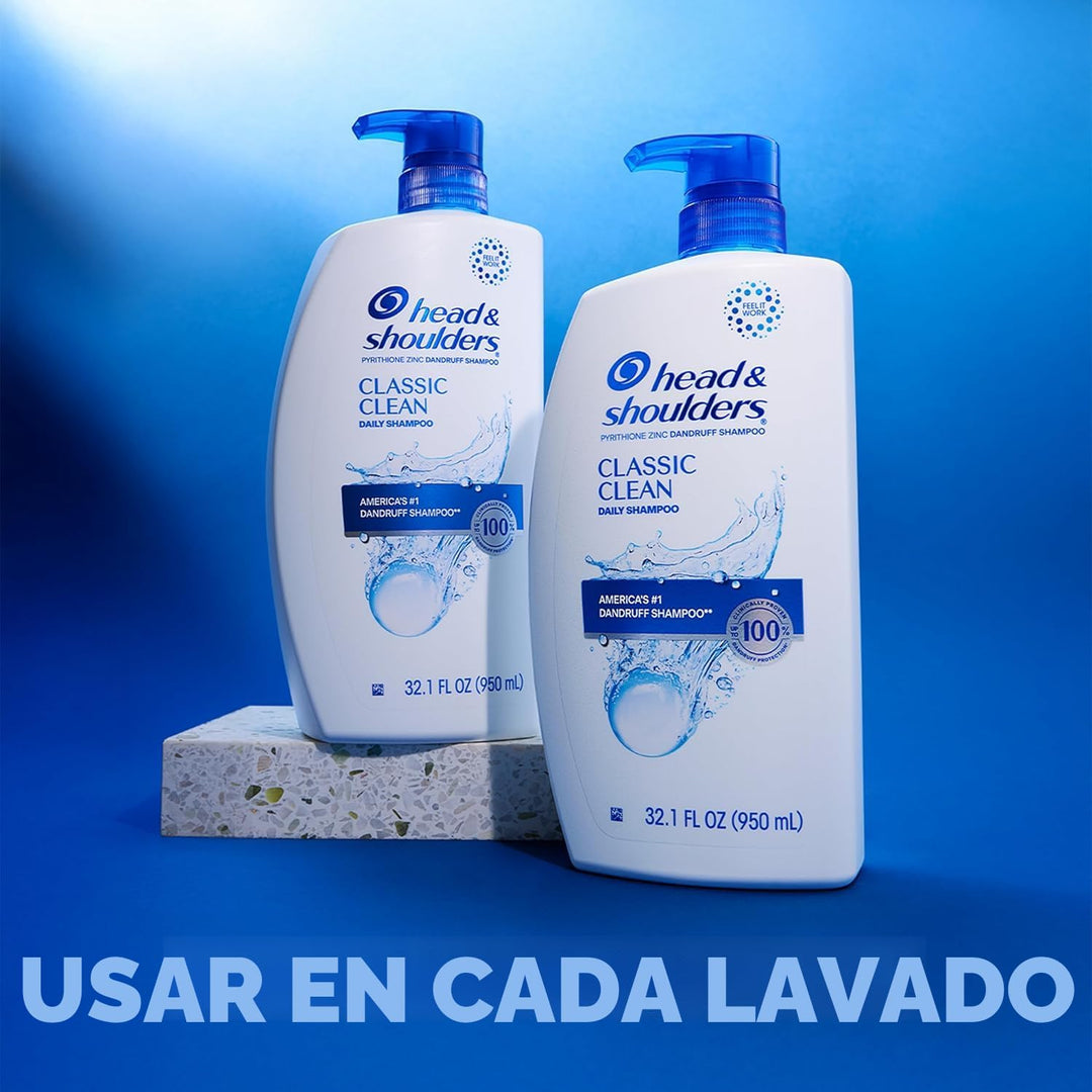 Head &amp; Shoulders Champú anticaspa, paquete doble de champú Clas...