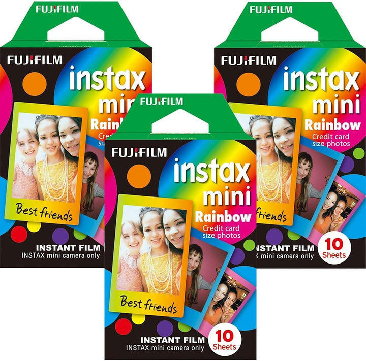 3 paquetes de película fotográfica Fujifilm Instax Mini Rainbow (10...