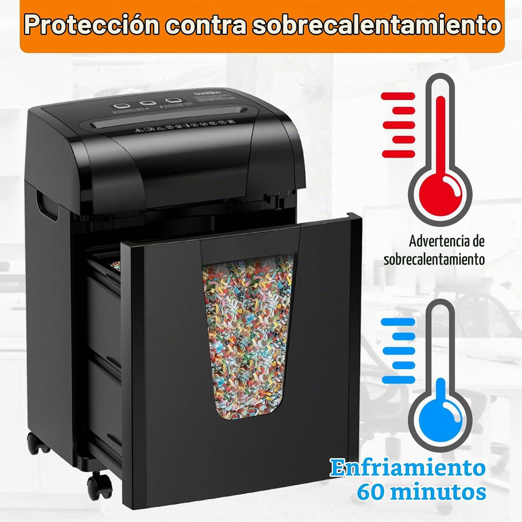Suntiko Trituradora de papel P-4 de corte cruzado resistente de 18 hojas