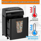 Suntiko Trituradora de papel P-4 de corte cruzado resistente de 18 hojas