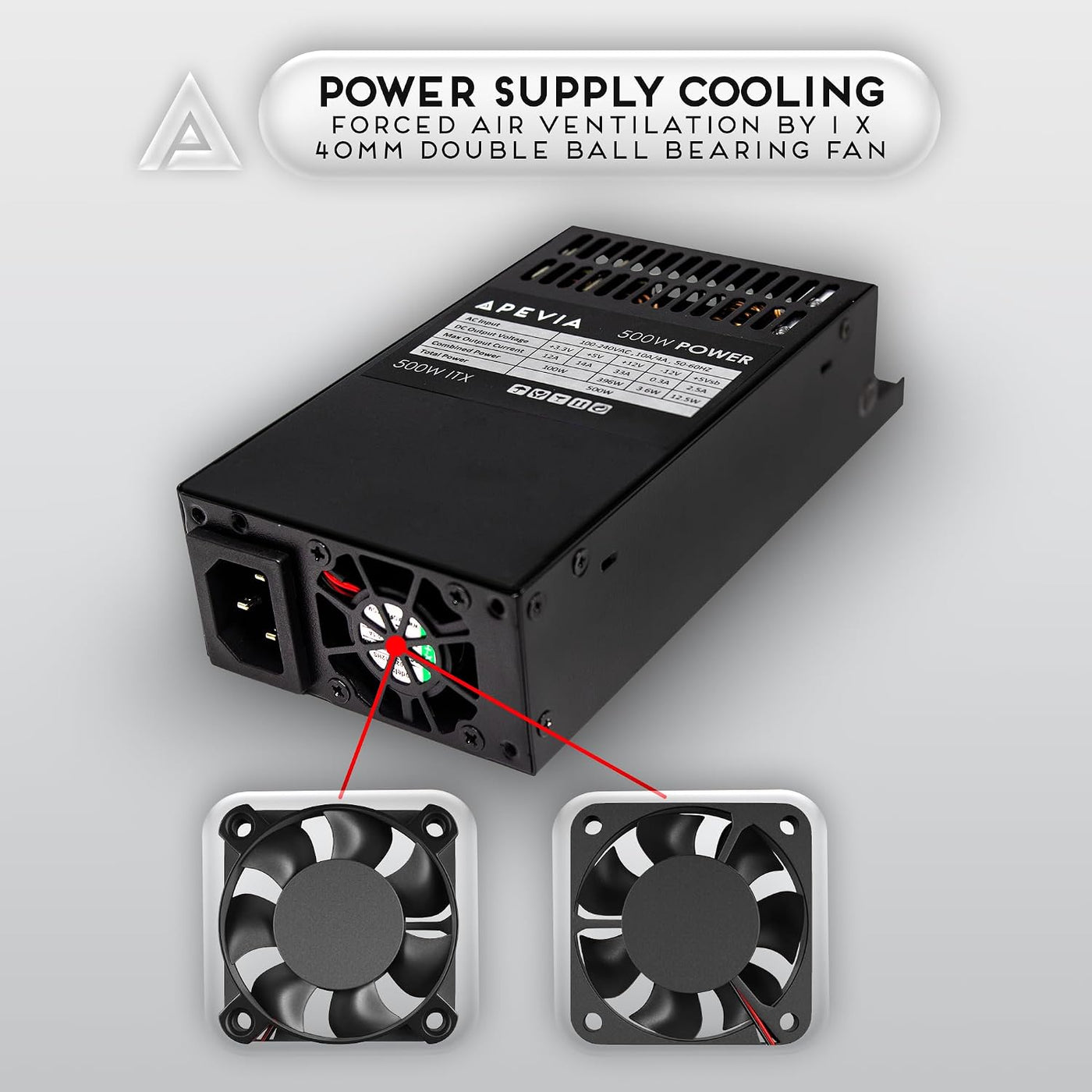 Apevia ITX-PFC500W Mini ITX\/Flex ATX \/ 1U 500W Fuente de alimenta...