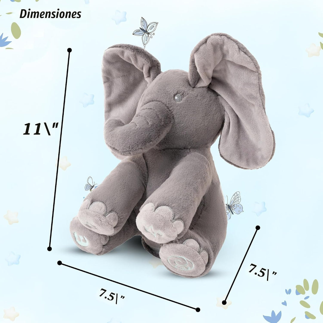 Dimple Emery Peek A Boo Elefante de juguete, peluche interactivo de...