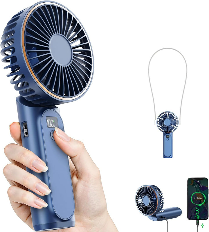TUNISE Ventilador de Mano Portátil, Ventilador Portátil Recargable,...