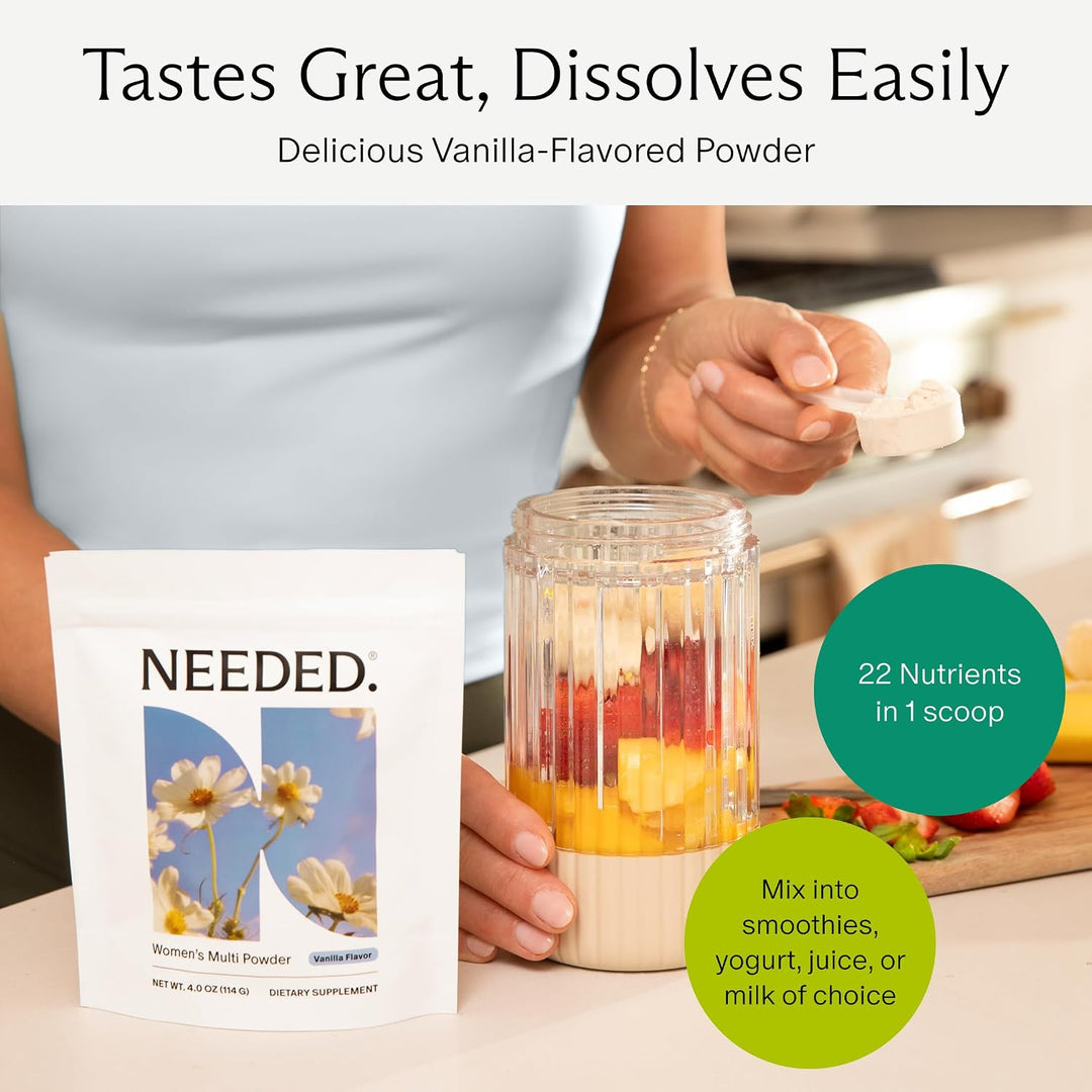 Needed. Multivitamínico en polvo para mujeres con 22 vitaminas, min...