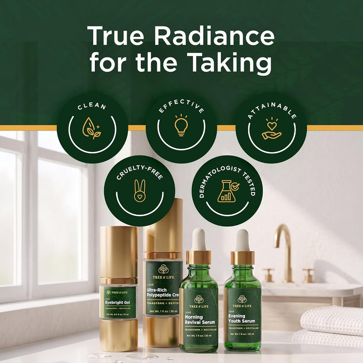Tree of Life Beauty Ultimate Skin Care Set, iluminador, reafirmante...