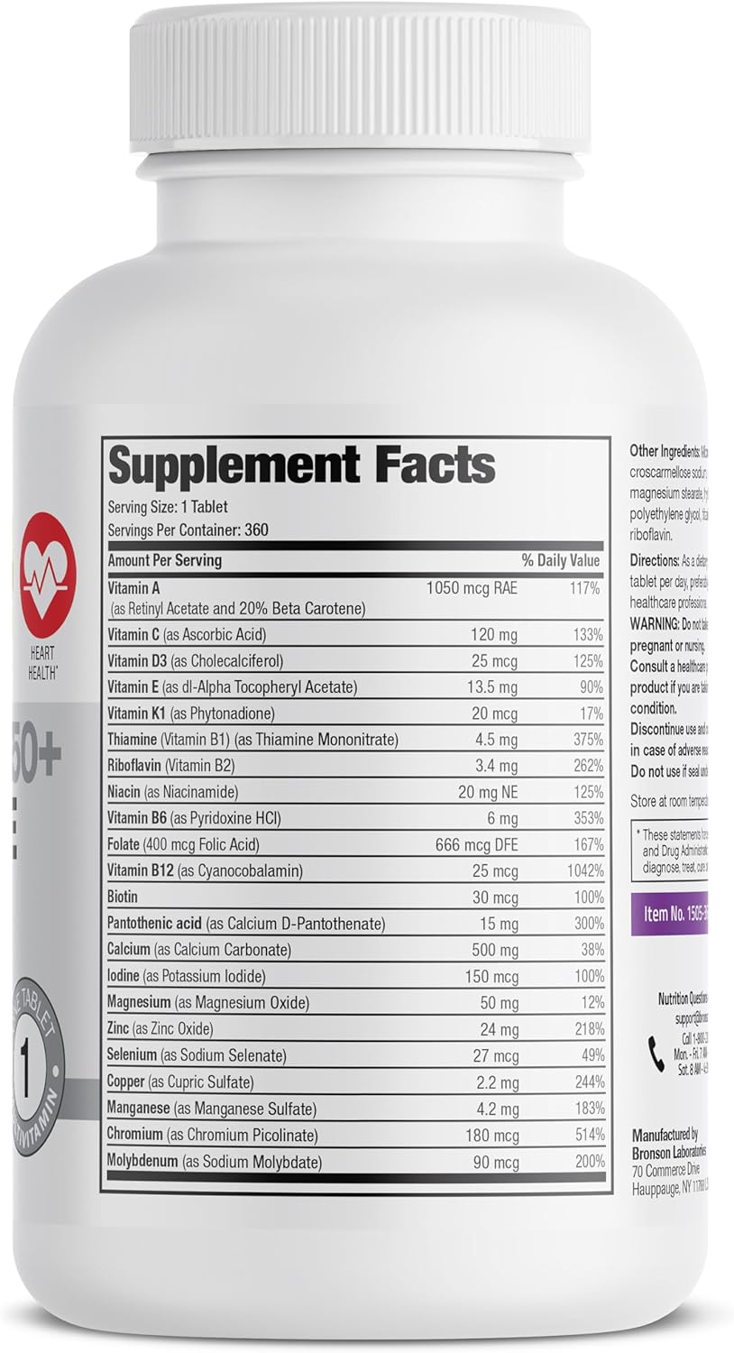 Bronson ONE Daily Multivitamínico Multimineral Completo 50+ para mu...