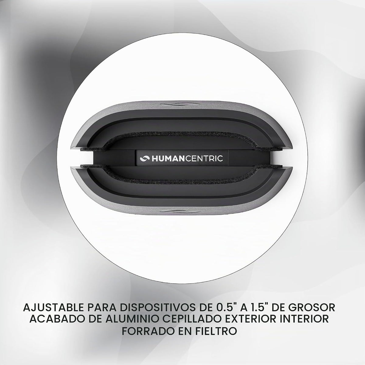HumanCentric Soporte vertical para laptop en aluminio plateado, sop...