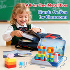 52 bloques magnéticos con caja de metal, mini cubos de construcción de 0.8 pulgadas, juguete de viaje