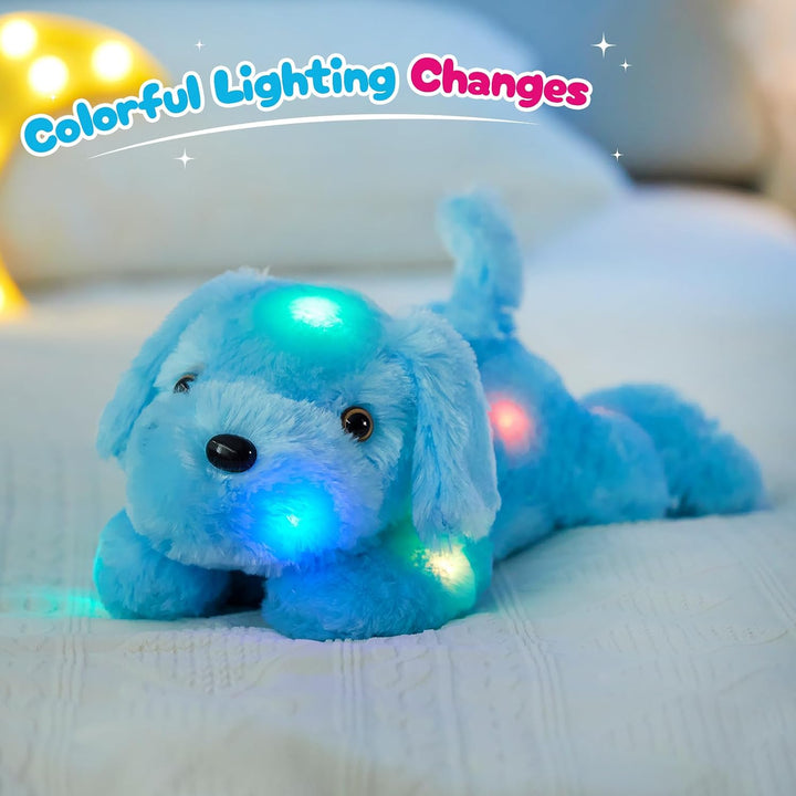 Perrito de peluche con luz LED para ver por la noche, 20 pulgadas,...