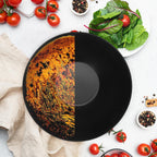 Juego de 3 cuencos de ensalada de fibra de bambú natural con tapas, tazón para preparar y servir ensalada, cereales, frutas, verduras, palomitas de maíz, papas fritas y pan (10, 8, 6 pulgadas)