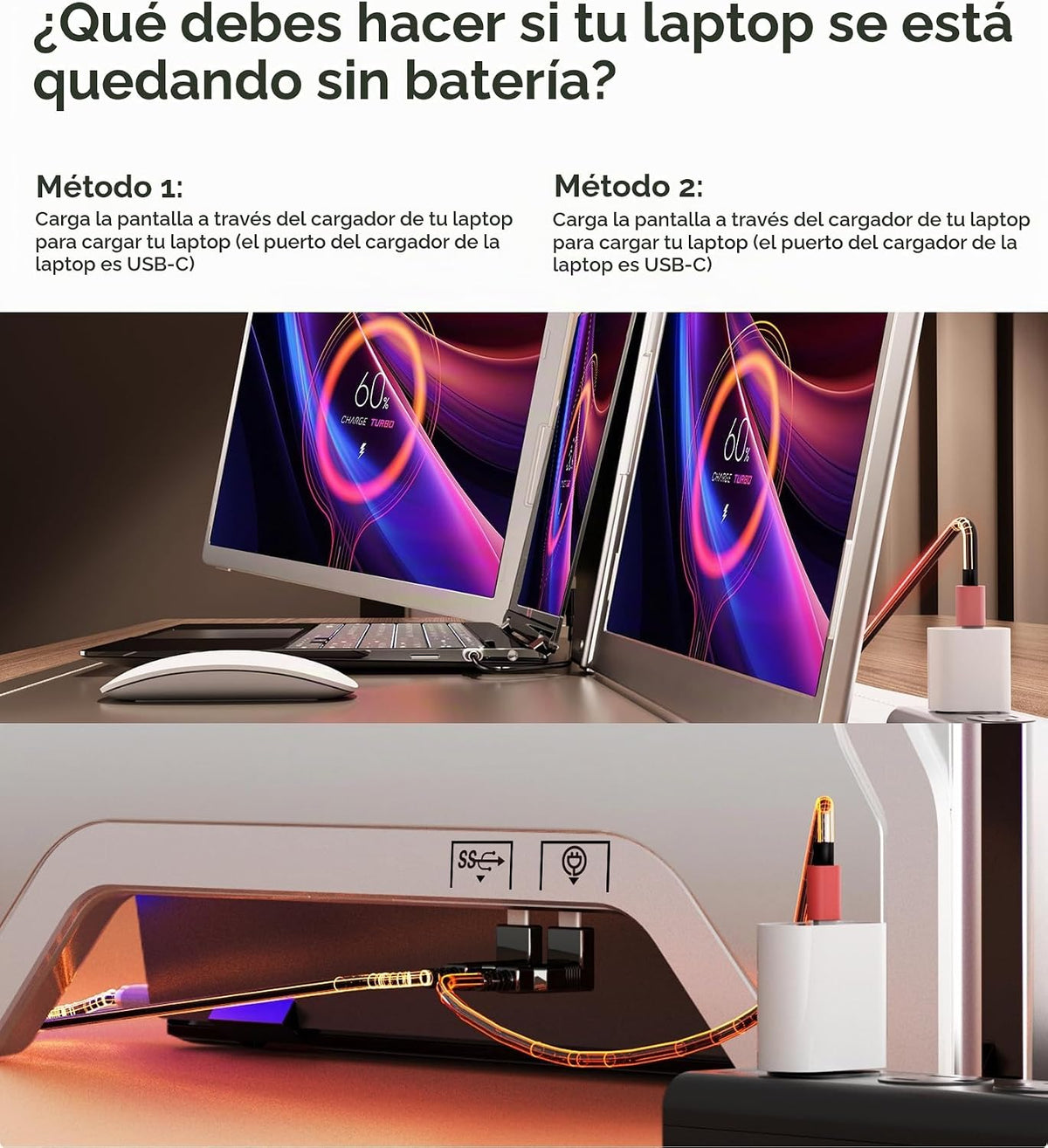FOPO Extensor de pantalla para laptop de 16 pulgadas, monitor cuádr...