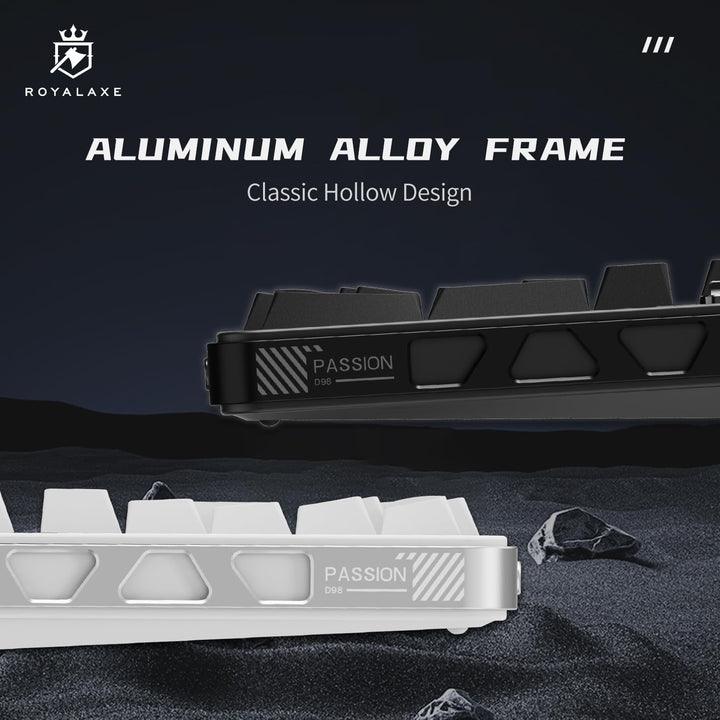 ROYALAXE - Teclado mecánico inalámbrico D98, BT\/2.4G\/USB-C Tri-Mo...