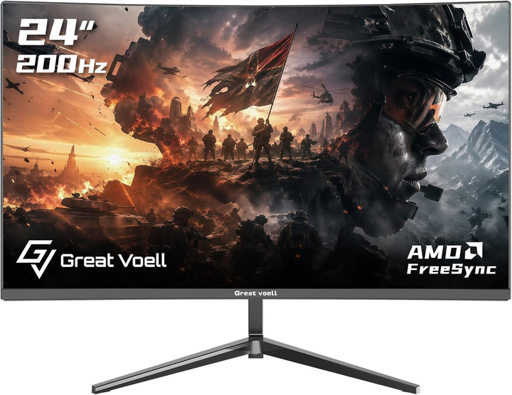 Great voell Monitor curvo para juegos de 24 pulgadas 200Hz, pantall...