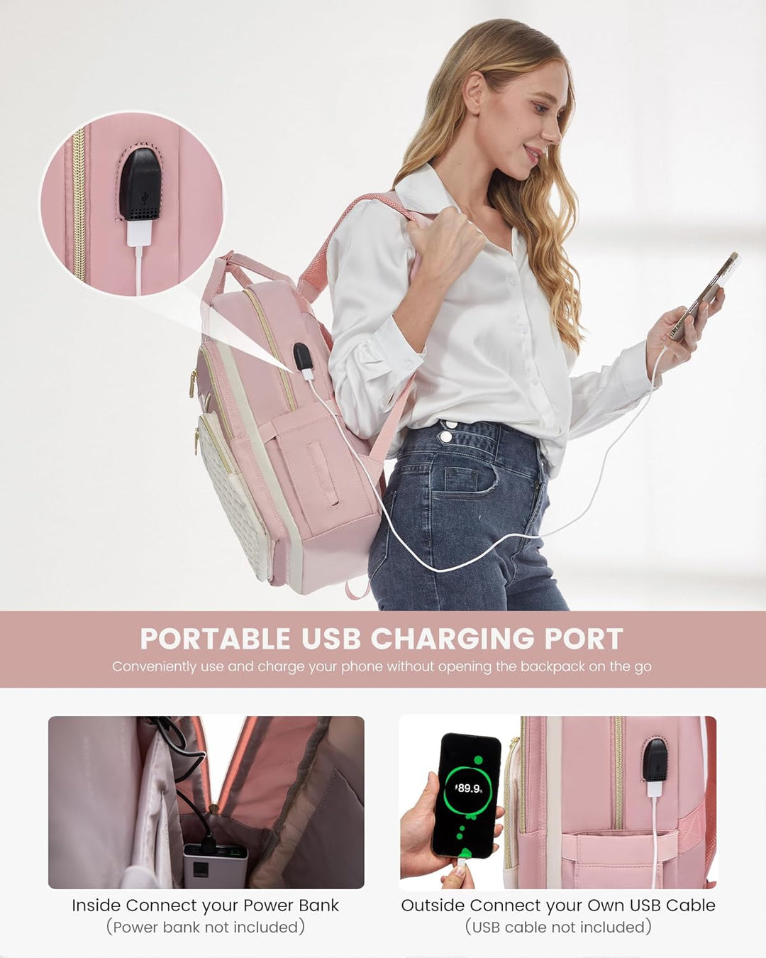 LOVEVOOK Mochila para computadora portátil para mujer, mochila para...