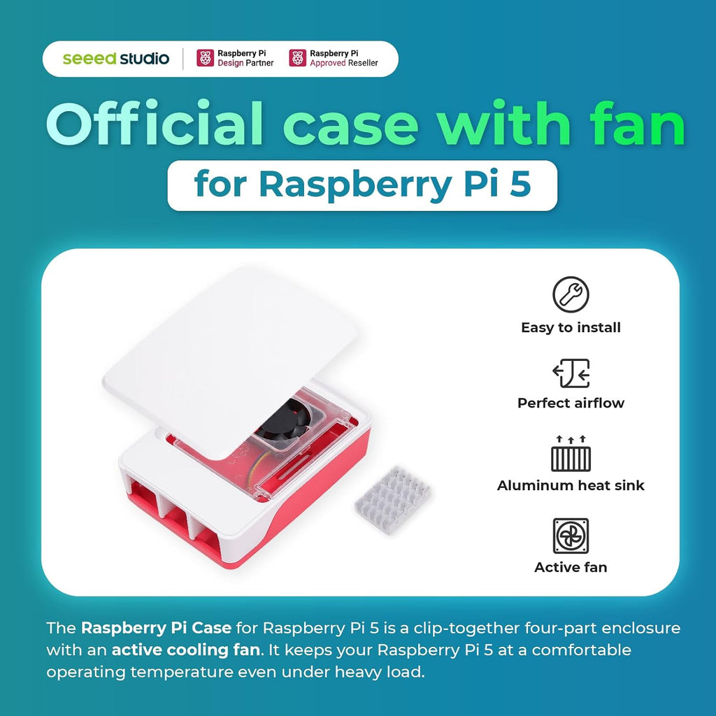Seeed Studio Raspberry Pi 5 Starter Kit - 4 GB de RAM, tarjeta microSD de 128 GB precargada con SO Raspberry Pi de 64 bits