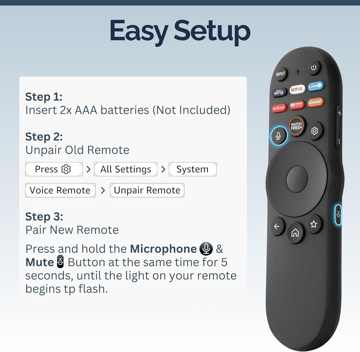 XRT270 - Control remoto de repuesto para televisores Vizio SmartCast, fácil configuración, teclas de acceso directo, control remoto de voz universal, compatible con FHD 4K Quantum D