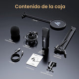 Kit de micrófono USB 192KHZ\/24BIT Enchufa y usa MAONO AU-A04 USB p...