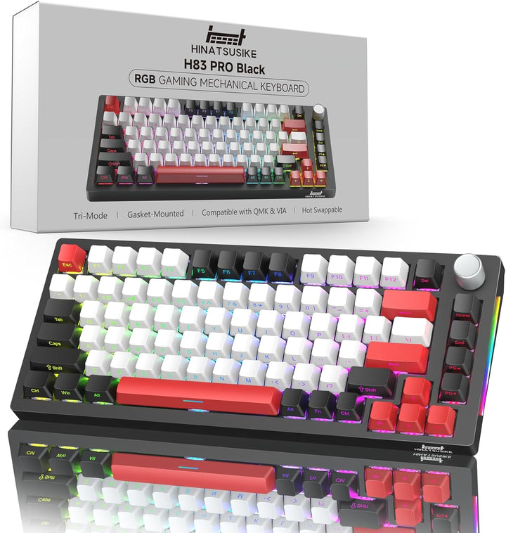HINATSUSIKE H83 PRO Wireless Mechanical Gaming Keyboard 75% Layout,...