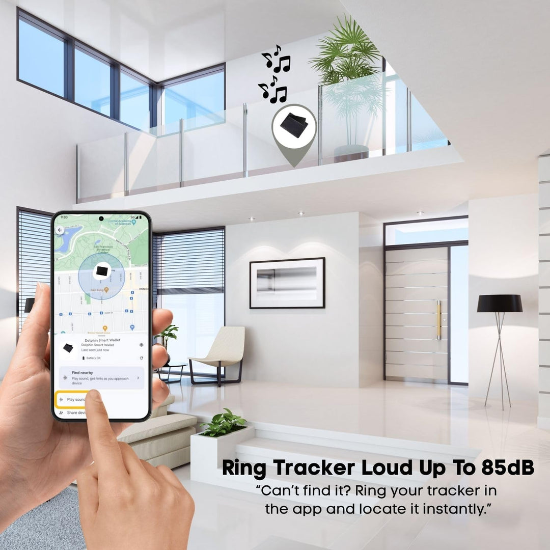 Cartera inteligente con Android Find My Tracker, cartera de piel co...