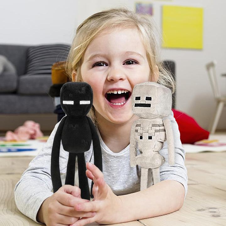 XSLWAN Paquete de 8 peluches de gólem de nieve, peluche Enderman, l...
