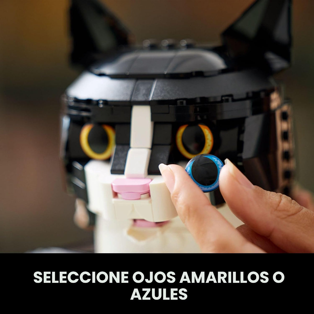 LEGO Ideas Tuxedo Cat - Juegos de construcción para adultos, mayores de 18 años, kit de manualidades para decoración del hogar, sala de estar o dormitorio, regalo para amantes de los animales - 21349