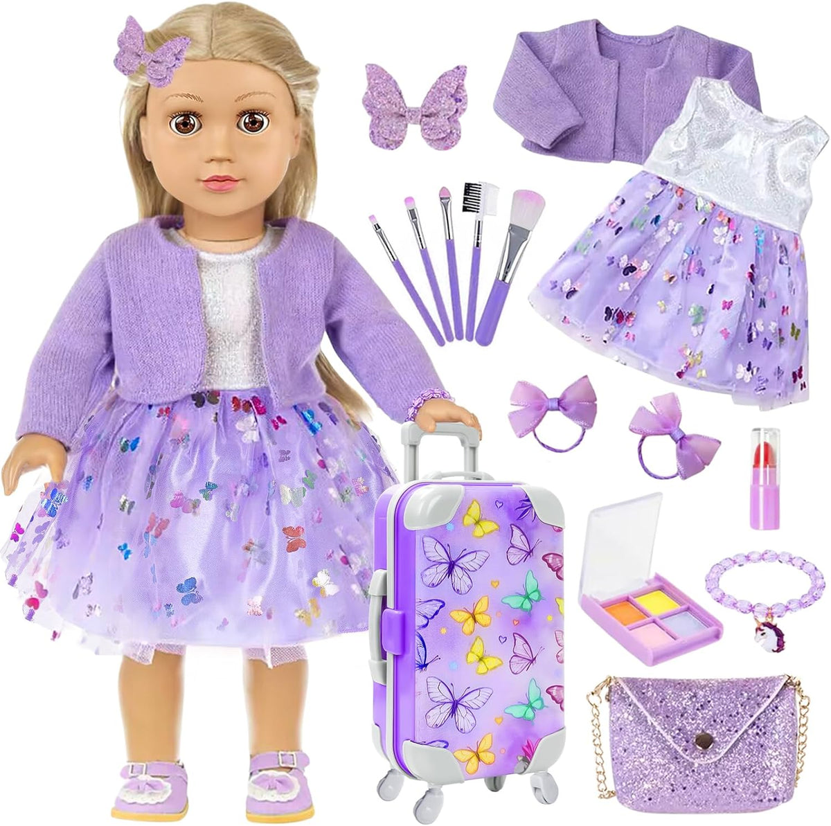 DONTNO Accesorios para muñeca americana de 18 pulgadas con juego