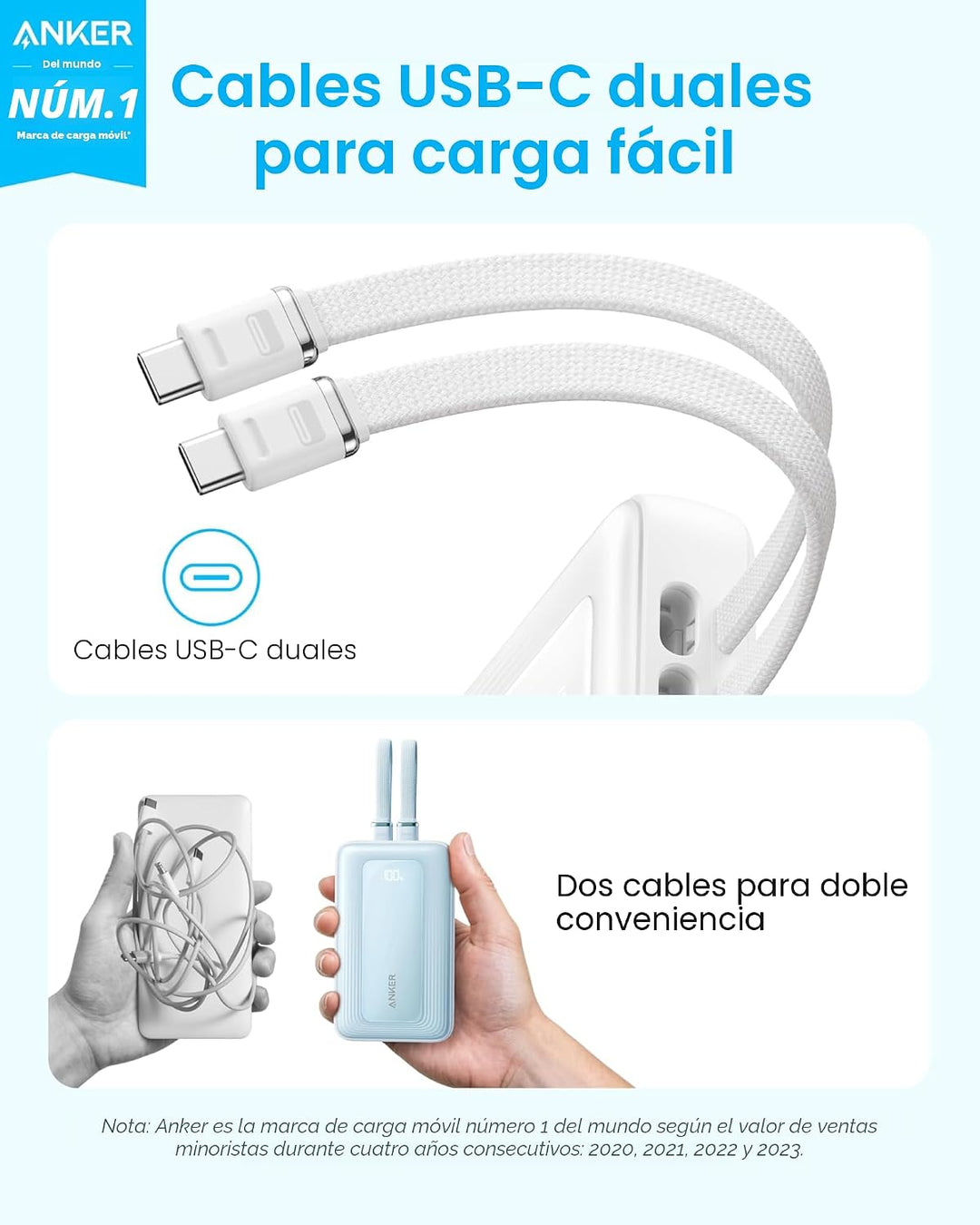 Anker Zolo - Banco de energía (versión actualizada 2025), carga ráp...
