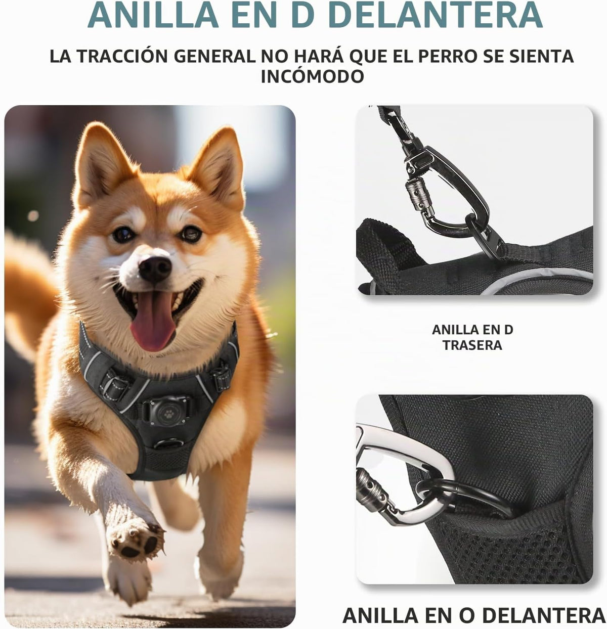 Arnés para perro con soporte AirTag 100% impermeable, chaleco para perro