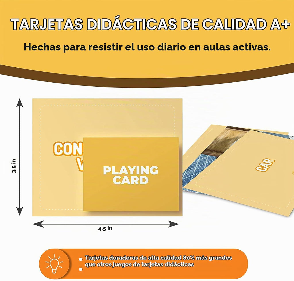 Juego de 150 tarjetas flash sustantivos de comida y animales para