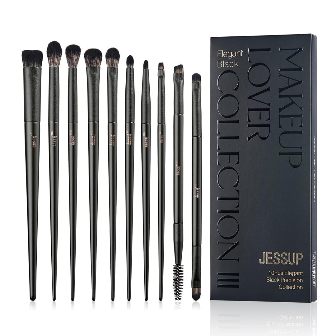 Jessup Juego de Brochas para Sombra de Ojos, 10 Piezas Brochas de M...