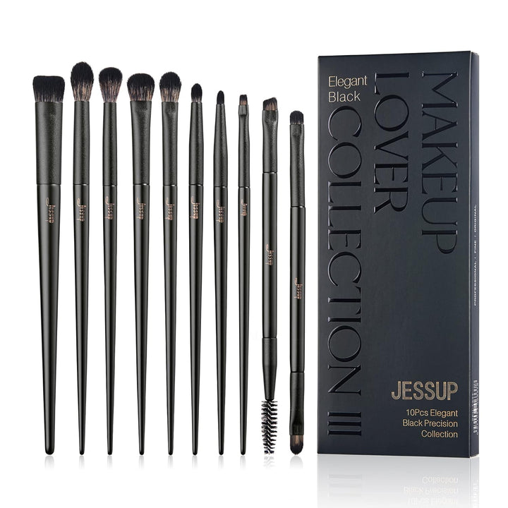 Jessup Juego de Brochas para Sombra de Ojos, 10 Piezas Brochas de M...
