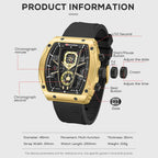 Relojes de hombre Reloj de cuarzo analógico cuadrado de lujo para