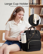 Mochila para laptop LOVEVOOK para mujer, Negro, 15,6 pulg., Tradicional