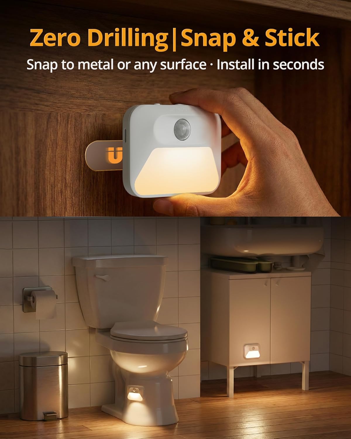 Luces nocturnas con sensor de movimiento de sincronización con base