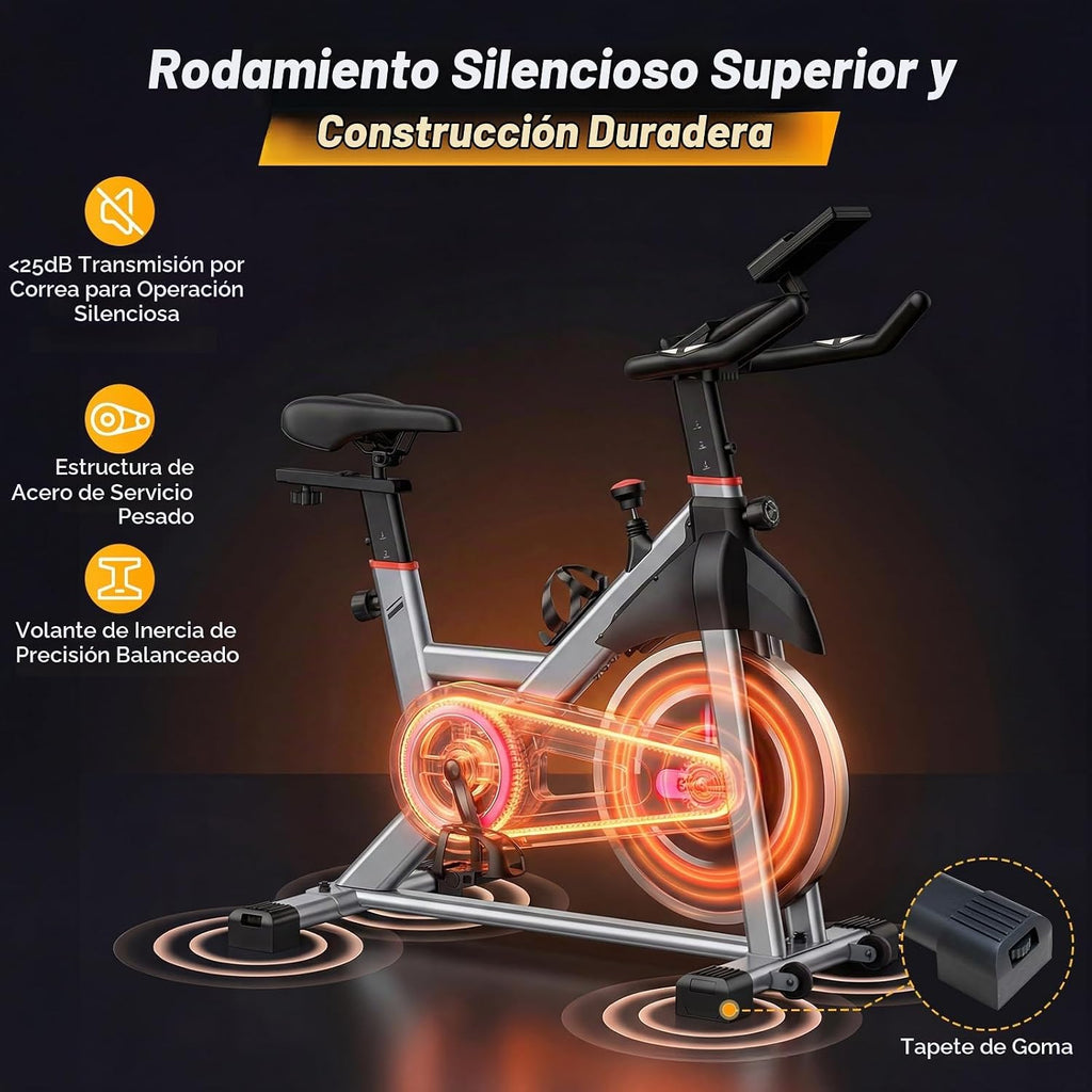 NEWBULIG Bicicleta estática con aplicación, bicicletas estacionarias para el hogar, bicicleta de entrenamiento para adultos y personas mayores, máquina de ciclismo, altura y resistencia ajustables