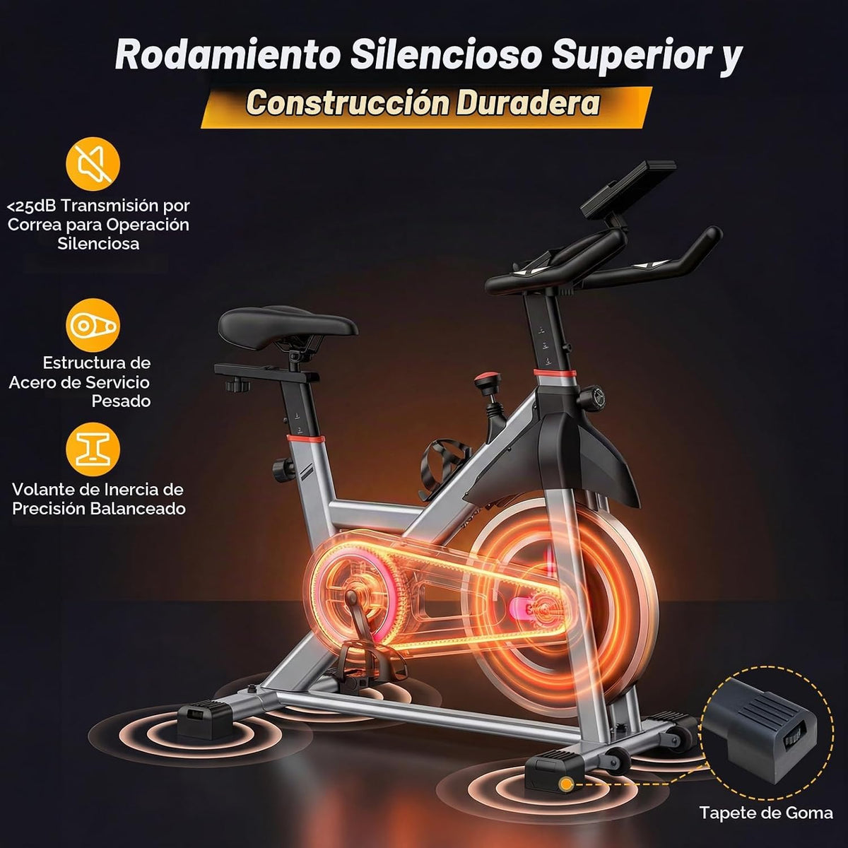 NEWBULIG Bicicleta estática con aplicación, bicicletas estacionarias para el hogar, bicicleta de entrenamiento para adultos y personas mayores, máquina de ciclismo, altura y resistencia ajustables