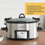 Crock-Pot Cook & Carry - Olla de cocción lenta programable de 6 cuartos de galón con temporizador digital de acero inoxidable (CPSCVC60LL-S) paquete de 1