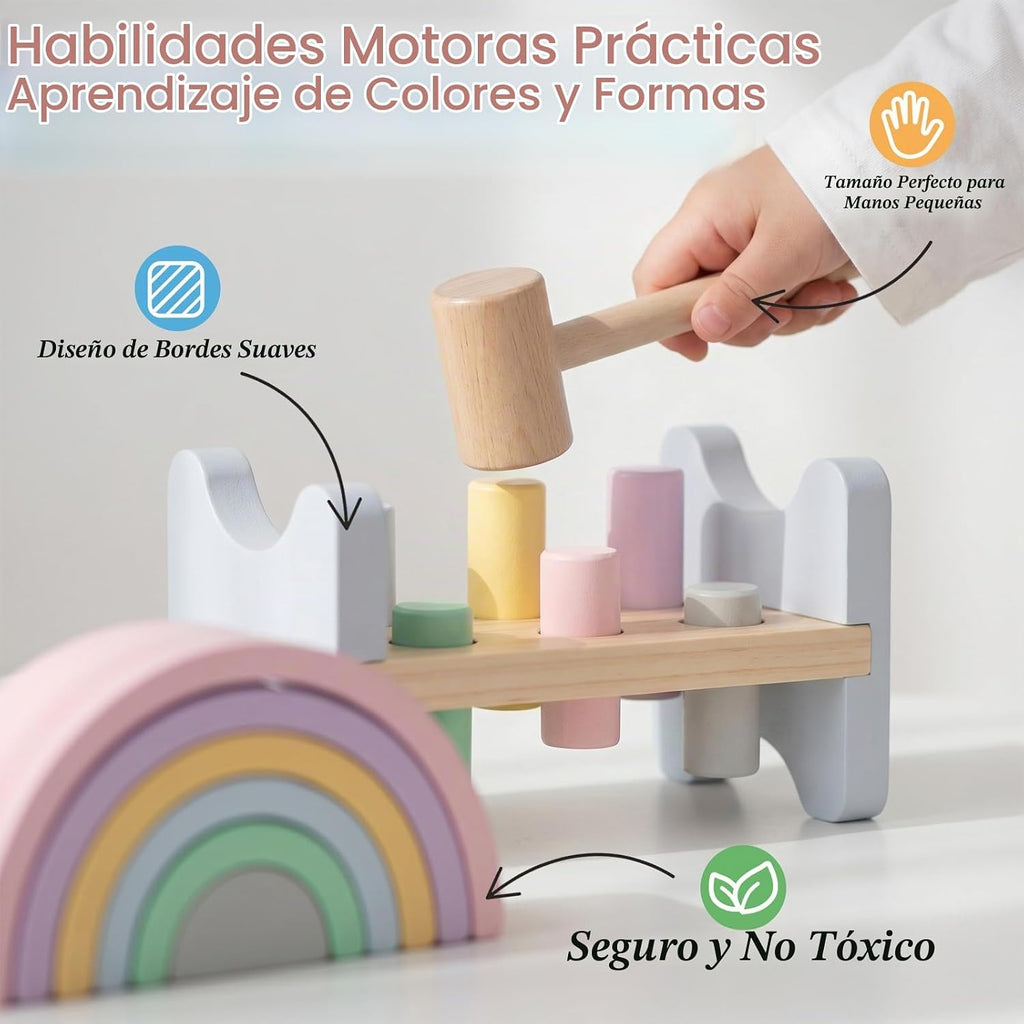 WOODENFUN Juego de juguetes Montessori de madera para niños, juego