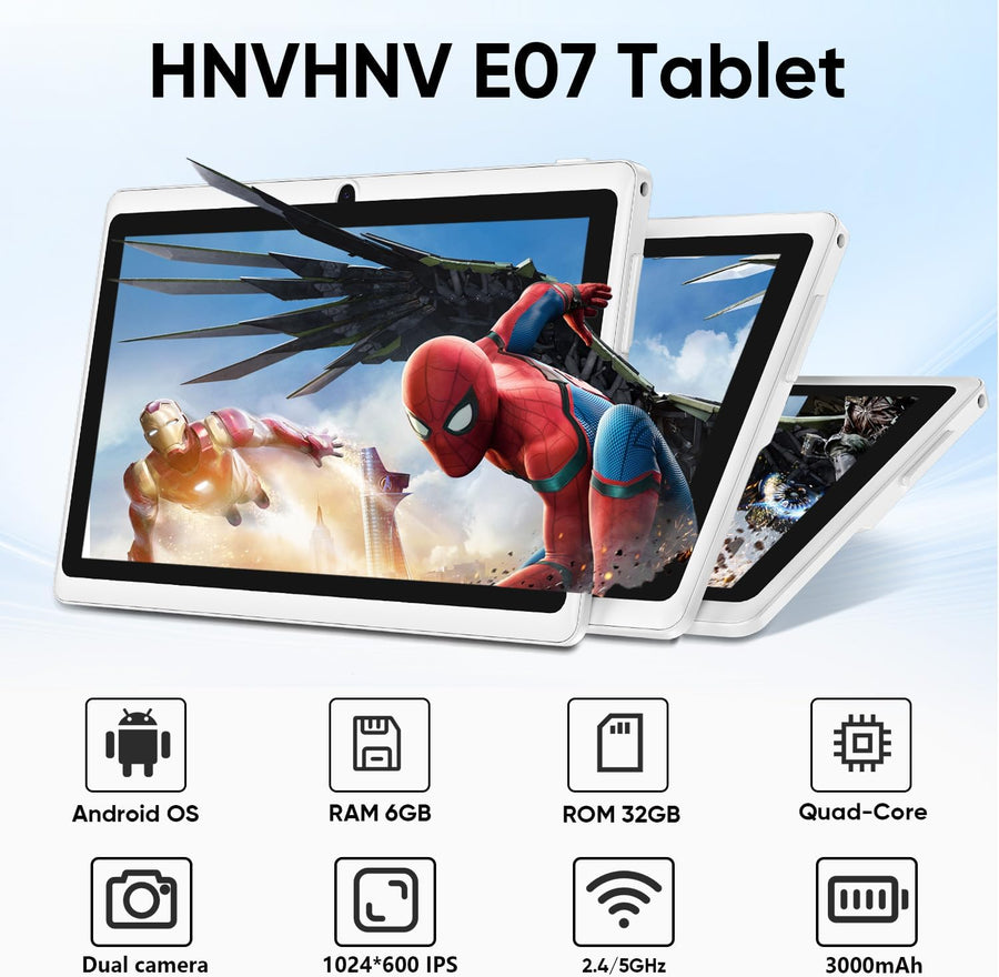 HNVHNV Tablet Android 15 de 7 Pulgadas, 9 GB RAM 32 GB ROM 1 TB Exp...