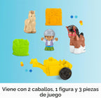 Fisher-Price Little People juego de juguetes para niños pequeños con caballos amistosos, establo con sonidos, figuras y accesorios para niños de 1+ años